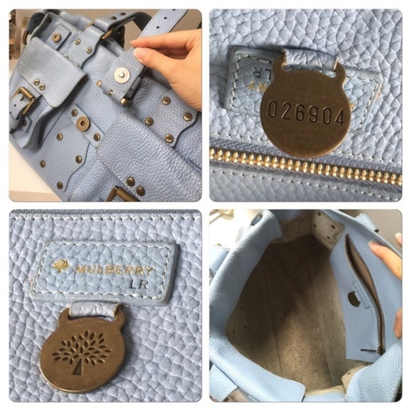 Mulberry Light Blue Satchel with Gold Accents - Picture 4 of 9